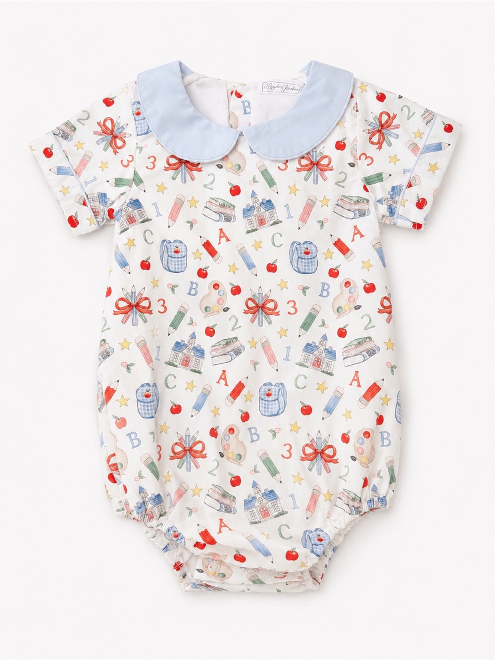Classic Schoolprint One-Piece with Blue Collar